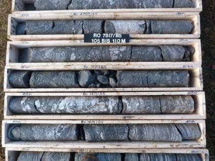 Kernstrecke aus dem Unteren Tonanhydrit des Mittleren Muschelkalks