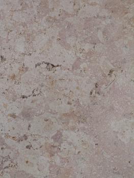 Platte des schwach rosa „Tuttlinger Marmors“, Steinbruch Eichen Nahaufnahme einer grauen Gesteinsoberfläche mit rosa Schlieren.