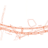 Ausschnitt eines Stadtplans von Stuttgart in rötlicher Farbgebung. Von links nach rechts ist der kurvige Verlauf der beiden Röhren des Wagenburgtunnels in den Plan eingezeichnet.