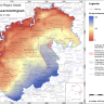 Blick auf eine mehrfarbige Übersichtskarte zum Thema Karstgrundwassermächtigkeit in der Hydrogeologischen Region Ostalb.